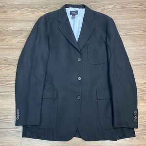 Brooks Brothers Navy Linen Unstructured Blazer L